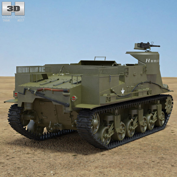 M7牧師式自走炮 3D模型 后视图