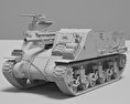 M7牧師式自走炮 3D模型 clay render