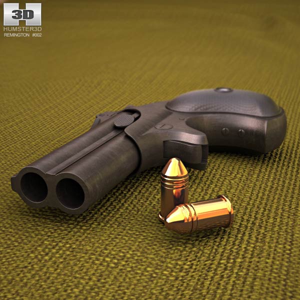 Remington 1866 Derringer Modello 3D