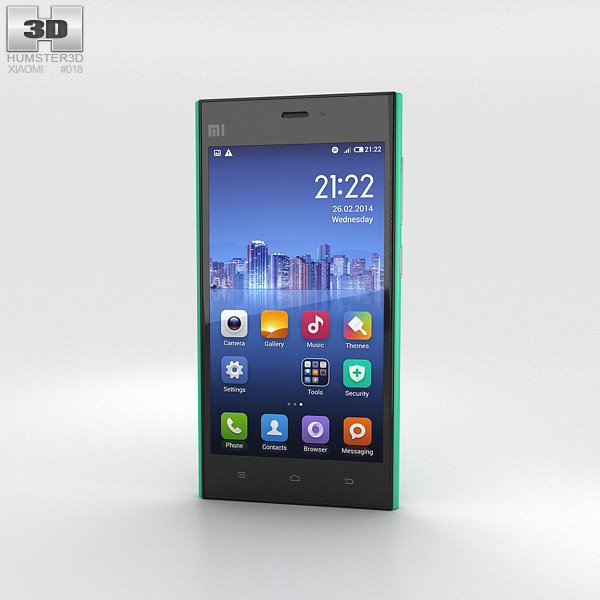 Xiaomi MI 3 Green 3D модель