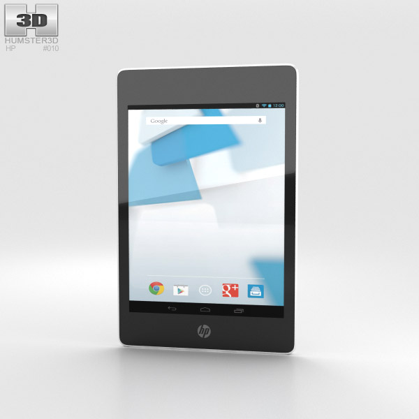 HP Slate 8 Pro 白い 3Dモデル