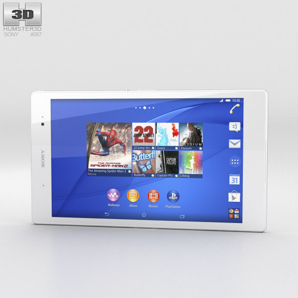 Sony Xperia Z3 Tablet Compact 白色的 3D模型