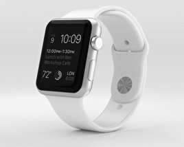 Apple Watch Sport 42mm Silver Aluminum Case White Sport Band 3D model