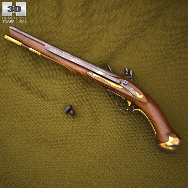 Flintlock Tower Sea Service Pistol Modelo 3D
