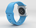 Apple Watch Sport 38mm Silver Aluminum Case Blue Sport Band 3d model