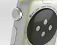 Apple Watch Sport 38mm Silver Aluminum Case Green Sport Band 3d model