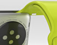 Apple Watch Sport 42mm Silver Aluminum Case Green Sport Band 3d model