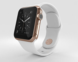 Apple Watch Edition 38mm Rose Gold Case White Sport Band Modelo 3d