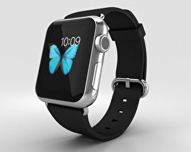 Apple Watch 38mm Stainless Steel Case Black Classic Buckle 3D 모델 
