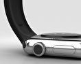 Apple Watch 38mm Stainless Steel Case Black Sport Band Modello 3D