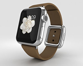 Apple Watch 38mm Stainless Steel Case Brown Modern Buckle 3D model