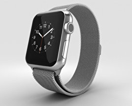 Apple Watch 38mm Stainless Steel Case Milanese Loop 3Dモデル