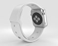 Apple Watch 38mm Stainless Steel Case White Sport Band 3d model