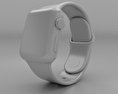Apple Watch 38mm Stainless Steel Case White Sport Band 3d model