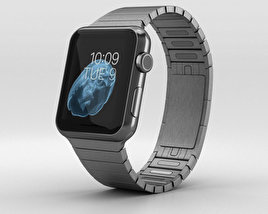 Apple Watch 42mm Black Stainless Steel Case Link Bracelet 3D model