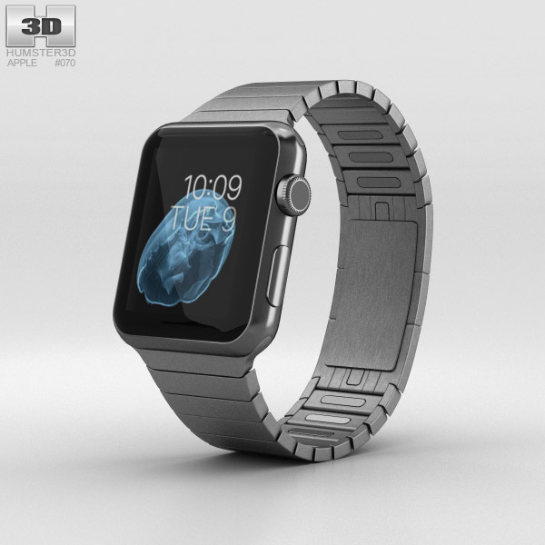 Apple Watch 42mm Black Stainless Steel Case Link Bracelet 3D模型