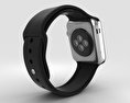 Apple Watch 42mm Stainless Steel Case Black Sport Band 3D 모델 