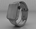 Apple Watch 42mm Stainless Steel Case Black Sport Band Modello 3D