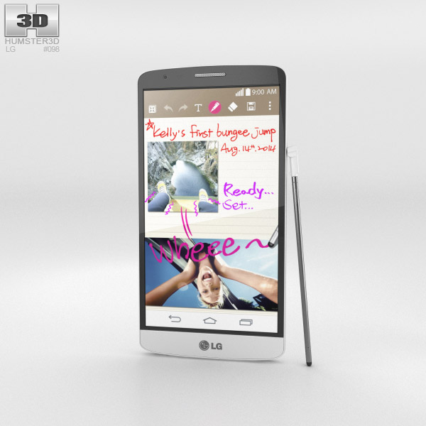 LG G3 Stylus 白い 3Dモデル