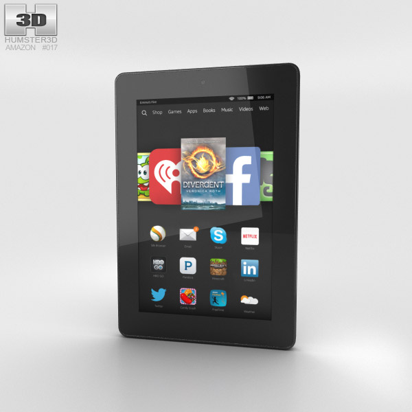 Amazon Fire HD 7 黒 3Dモデル