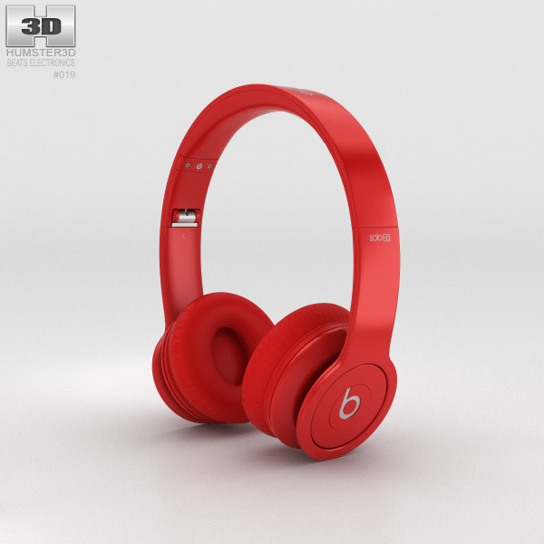 Beats by Dr. Dre Solo HD Matte Red 3d model