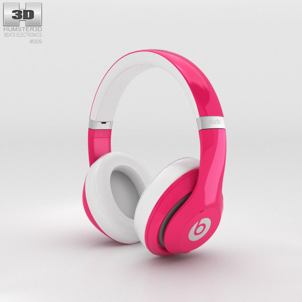 Beats by Dr. Dre Studio Over-Ear 이어폰 Pink 3D 모델 