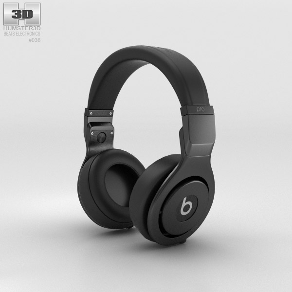 Beats Pro Over-Ear Fones de ouvido Preto Modelo 3d
