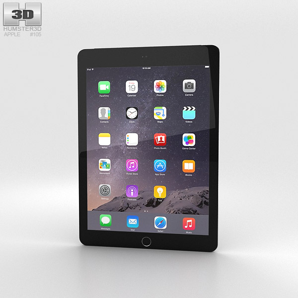 Apple iPad Air 2 Cellular Space Grey Modèle 3D
