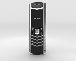 Vertu Signature Stainless Steel Black Leather 3D model