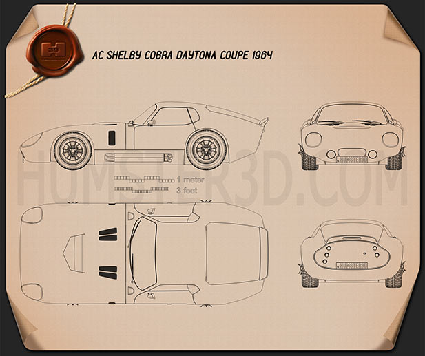 Shelby Cobra Daytona 1964 Blueprint