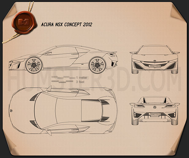 Acura NSX 2012 設計図