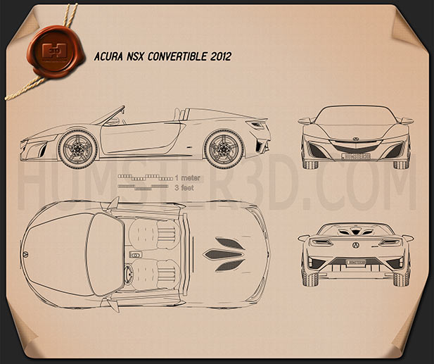 Acura NSX コンバーチブル 2012 設計図