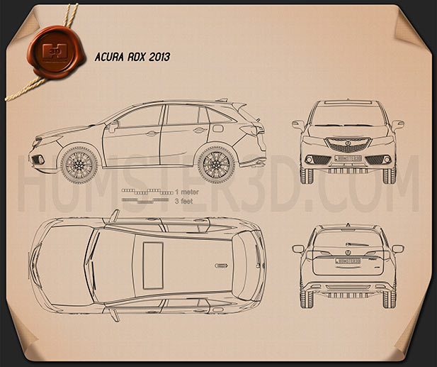 Acura RDX 2013 Креслення