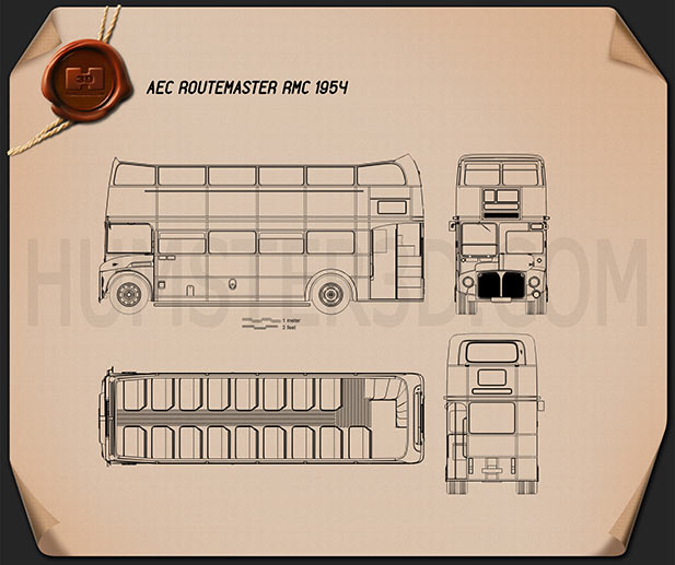 AEC Routemaster RMC 1954 蓝图