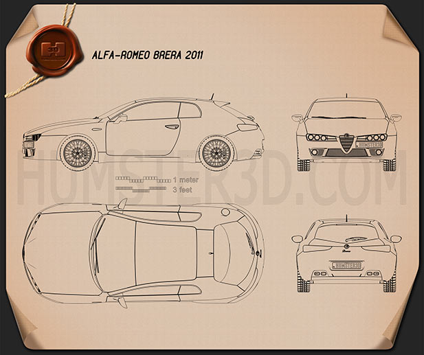 Alfa Romeo Brera 2011 Blueprint