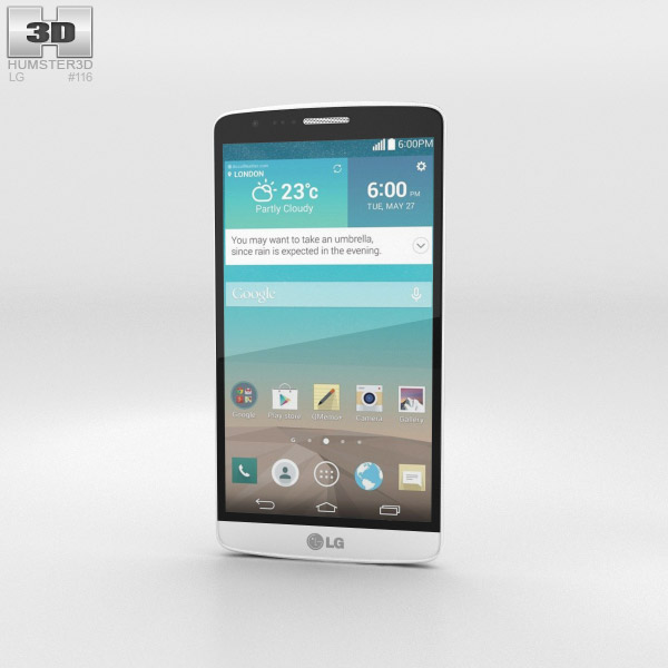 LG G3 A Blanc Modèle 3D