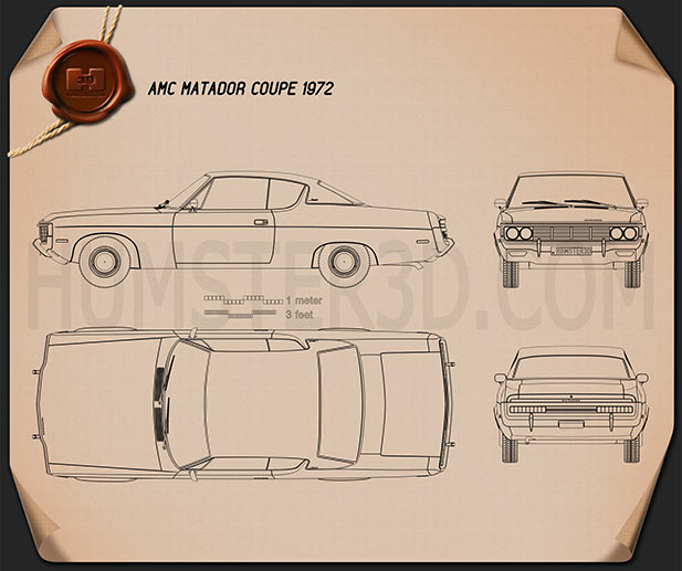 AMC Matador coupe 1972 Blueprint