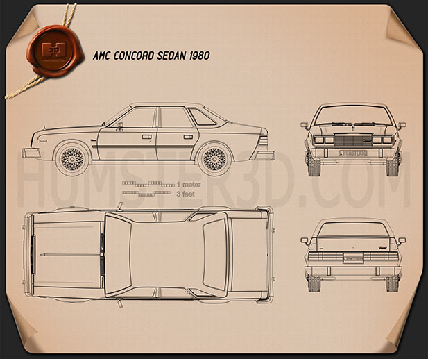 AMC Concord sedan 1980 Blueprint