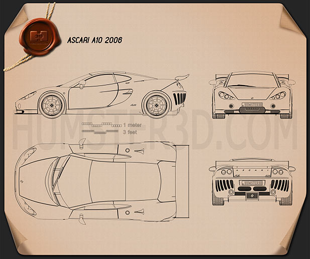 Ascari A10 2006 테크니컬 드로잉