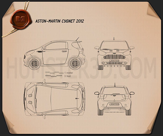 Aston Martin Cygnet 2012 Креслення