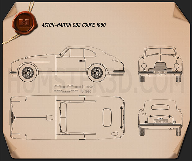 Aston Martin DB2 1950 Blueprint