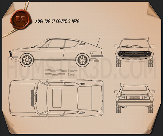 Audi 100 Coupe S 1970 Blueprint