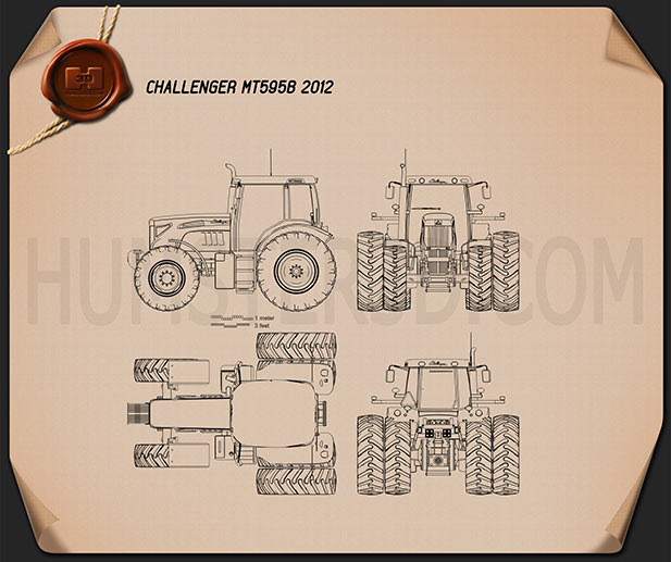 Caterpillar Challenger MT595B 2012 設計図