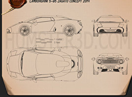 Lamborghini blueprint Download - Hum3D