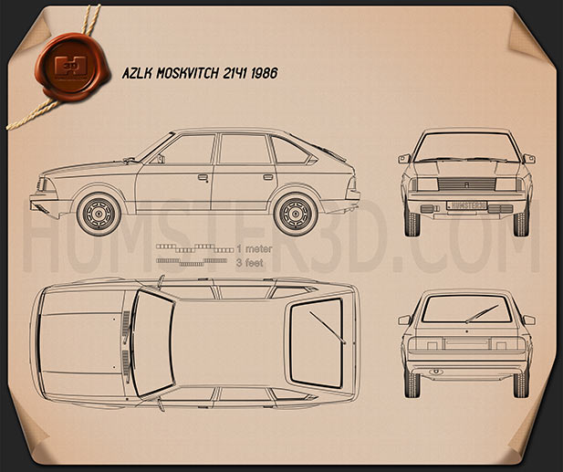 AZLK Moskvitch 2141 Aleko 1986 設計図