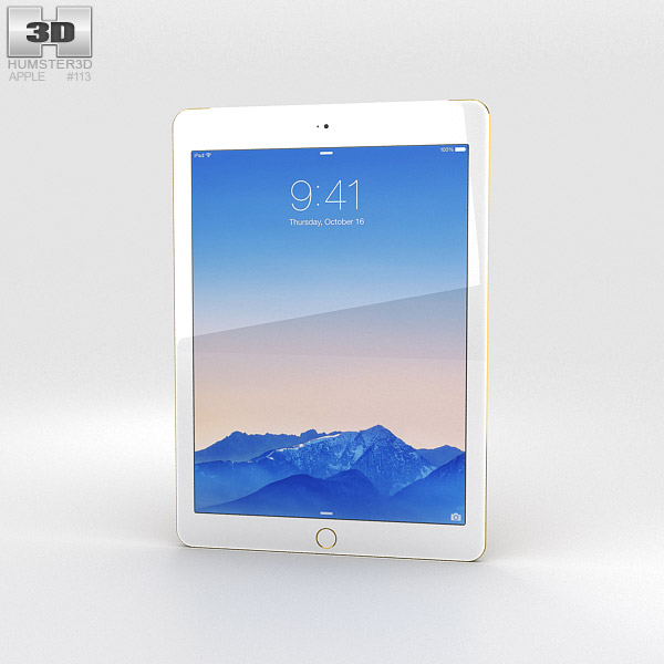 Apple iPad Air 2 Cellular 24K Gold Modèle 3D
