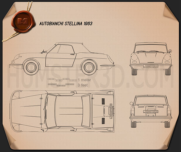 Autobianchi Stellina 1964 設計図