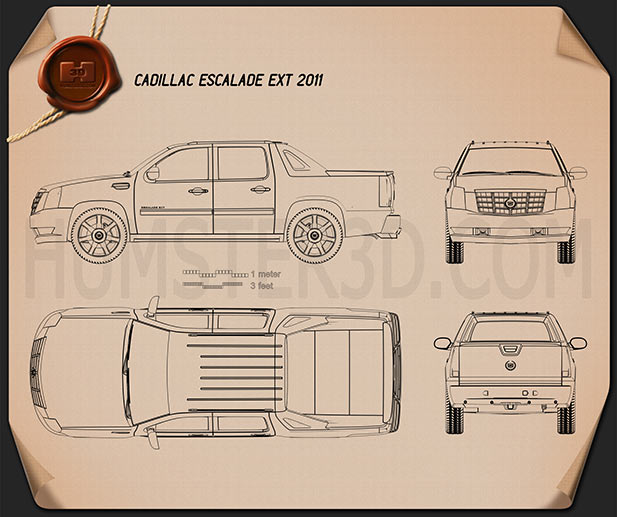 Cadillac Escalade EXT 2011 設計図