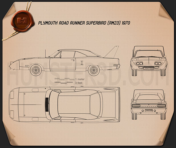 Plymouth Road Runner Superbird 1970 Blueprint
