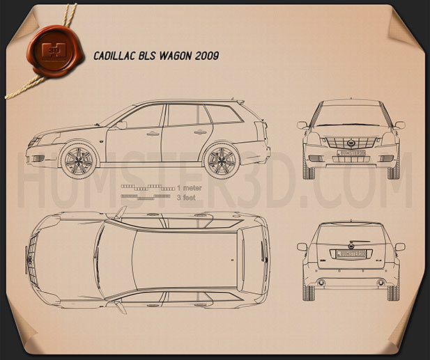 Cadillac BLS wagon 2009 테크니컬 드로잉
